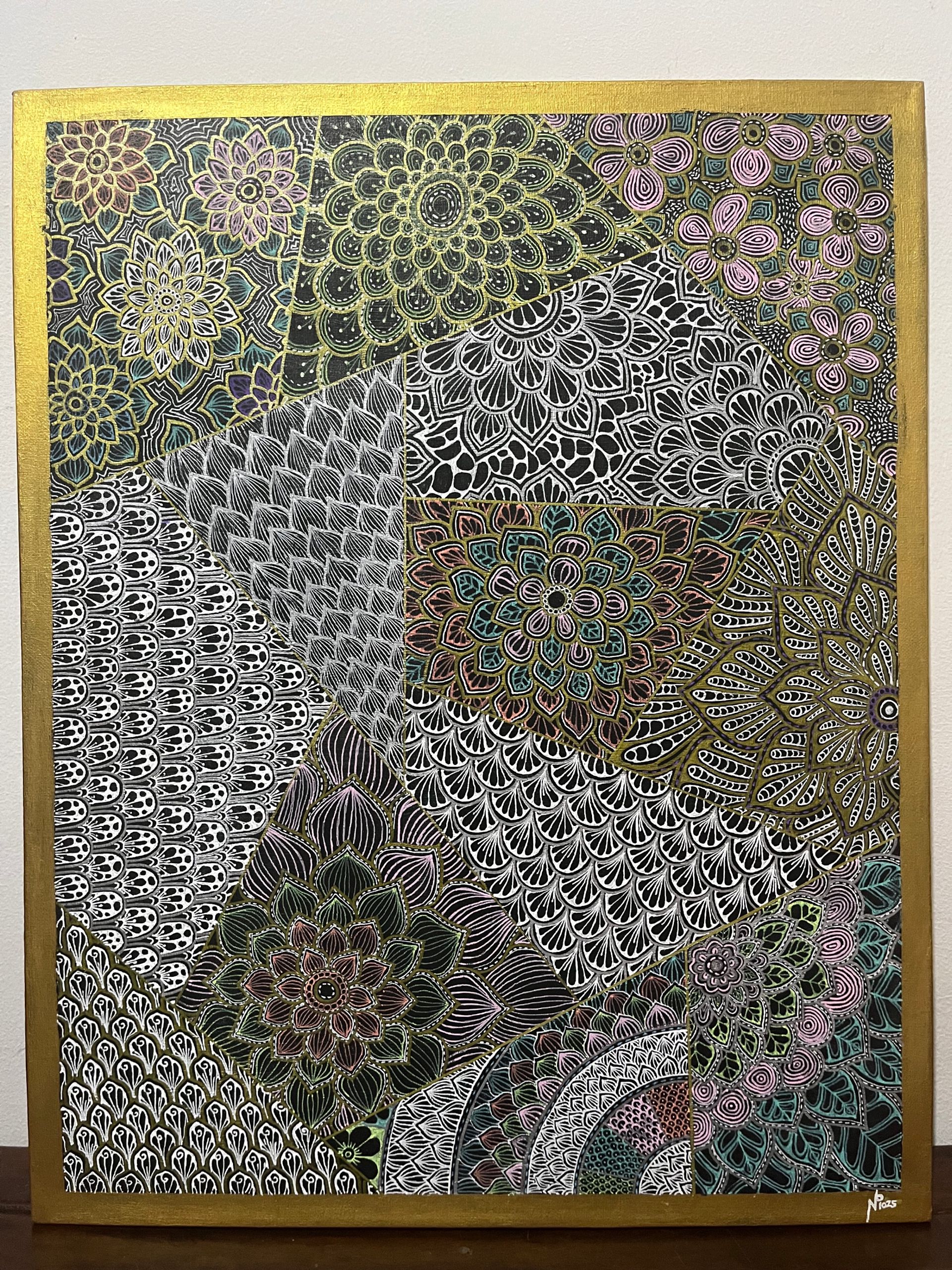 Quilting No. 2
Gel pen on black gesso
50cm x 40cm
$450.00